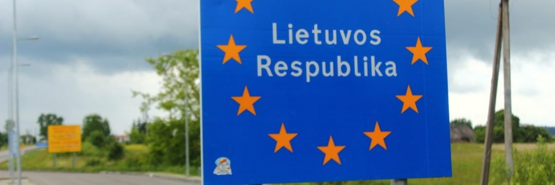 Border sign of Lithuania.